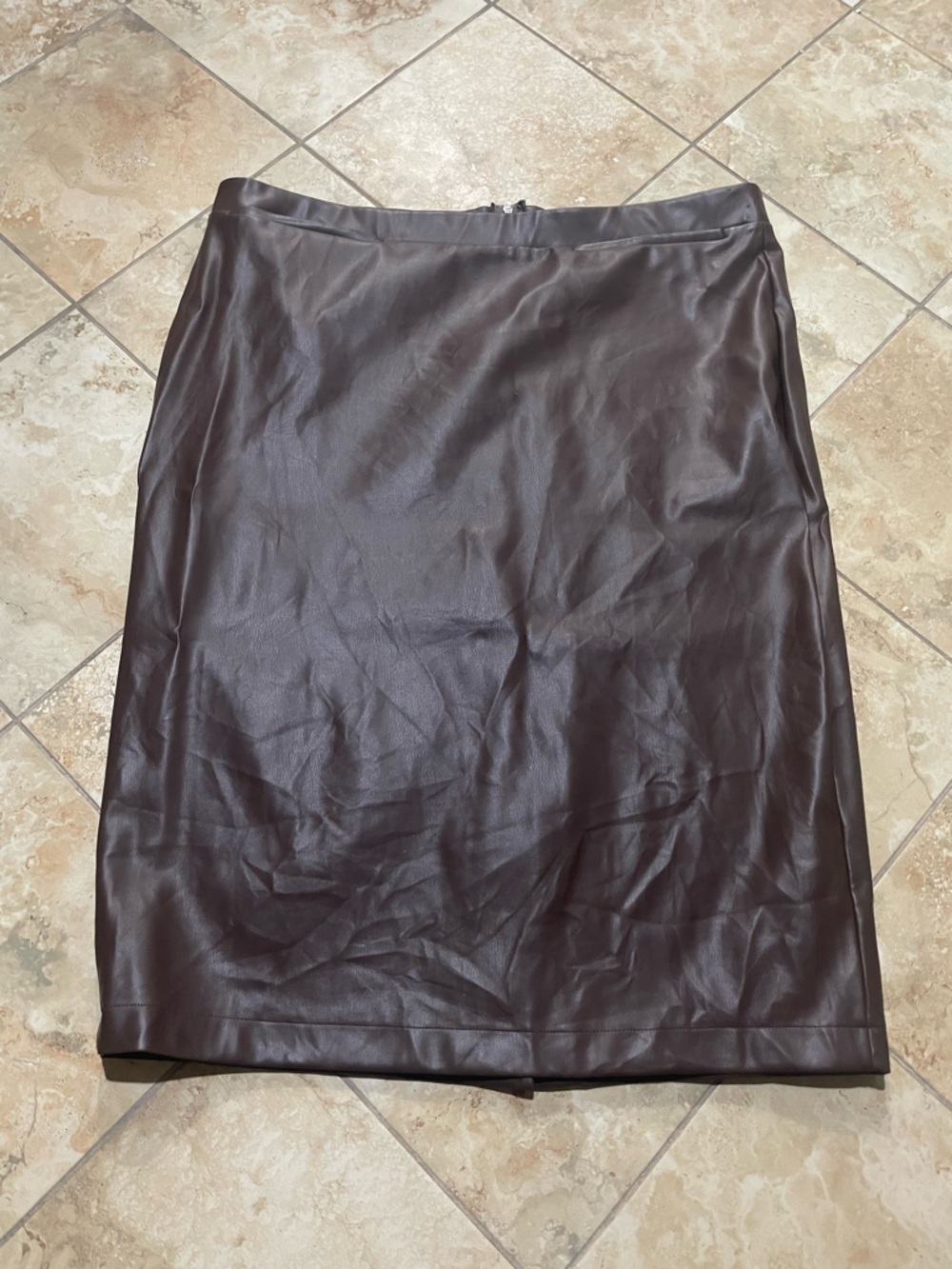 Lane Bryant Brown Faux Leather Pencil Midi Skirt Size 22 – Classic Fit